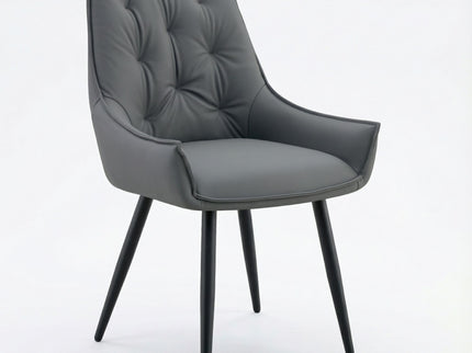 Dining Kitchen Chairs, Flat Back (Set of 2) - Dark Gray