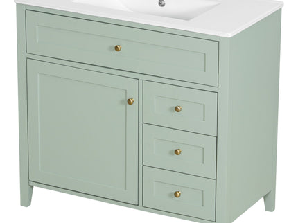 Bathroom Vanity With Sink, Cabinet With 3 Drawers And Adjustable Shelf