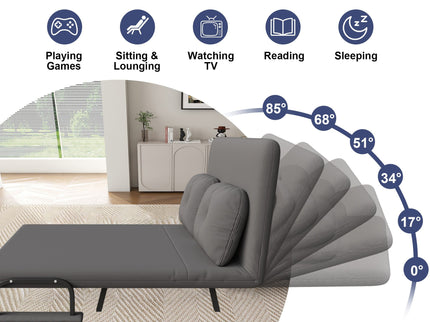 5 In 1 Convertible Sofa Bed For 2 With Adjustable Backrest