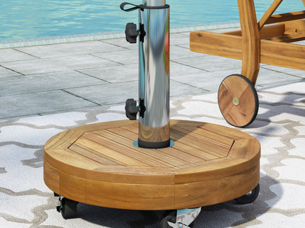 Ralph - Round Umbrella Base - Teak