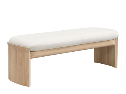 Footstool With Soft Cushion For Living Room - Beige / Natural