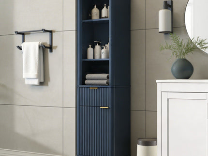 Tall Bathroom Storage Cabinet With Adjustable Shelves And 1 Drawer & Door