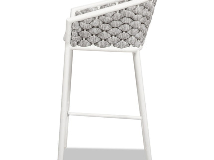 Rowan - Rope Barrel Low Back Patio Counter Stool (Set of 2) - Optic White