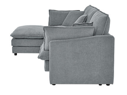 L-Shaped Sectional Sofa With Ottoman, Convertible 4 Seater Couch