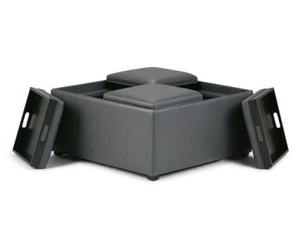 Avalon - Square Coffee Table, Storage Ottoman