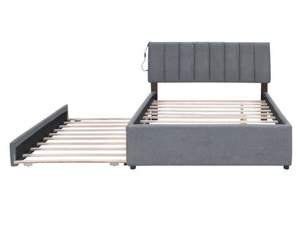Upholstered Platform Bed With Trundle