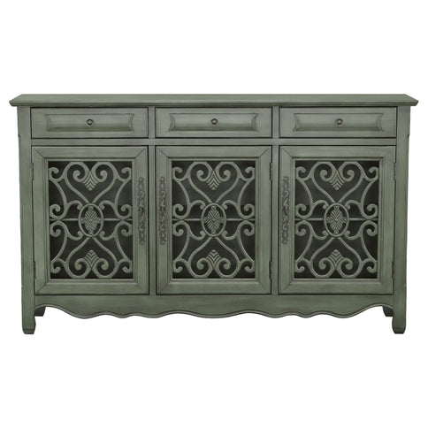 Naomi - 3 Drawer Scrollwork Accent Cabinet - Green