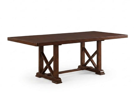 Dining Table With Leaf And Unique X Design Base - Cherry