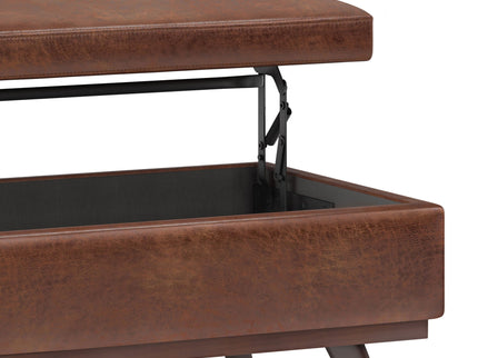 Owen - Lift Top Large Coffee Table Storage Ottoman, Mid Century Style