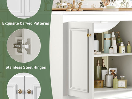 Bathroom Vanity With Sink, Cabinet & 2 Soft Closing Doors & Adjustable Shelf