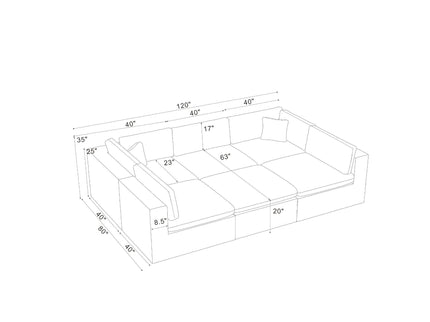 Custom Configuration Modular Sectional & Toss Pillows