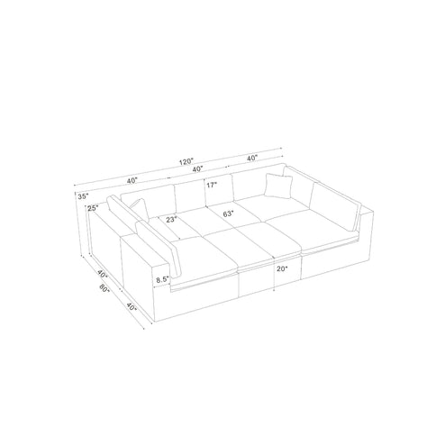Custom Configuration Modular Sectional & Toss Pillows
