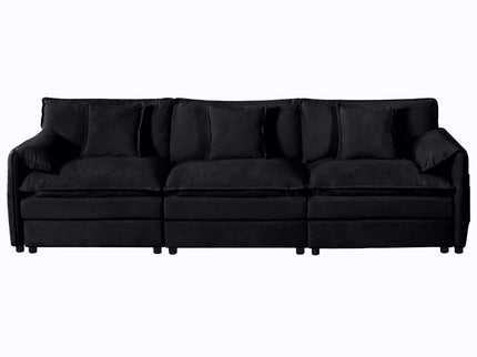 Modern Comfy Deep Seat Modular Sectional Sofa Cloud Couch With Ottoman
