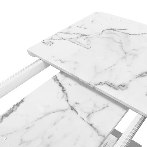 Modern Rectangle Dining Table With Stretchable TopAnd X Shape Legs