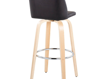 Toriano - Contemporary Fixed Height Barstool & Swivel With Round Footrest (Set of 2)