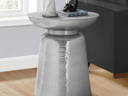 Drum Accent Side Table, Hammered Texture