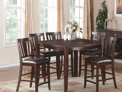 7 Piece Counter Height Dining Set With Butterfly Leaf Table And Chairs - Brown / Espresso