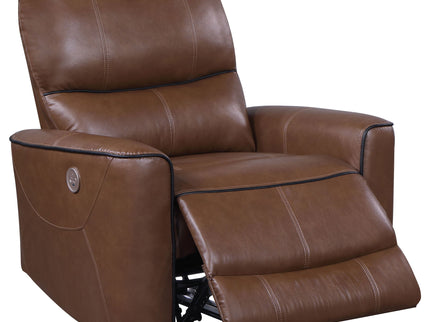 Denson - Upholstered Power Recliner Chair With USB Charging And Smooth Button Recline - Brown
