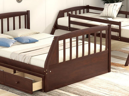 Bunk Bed With Drawers, Ladder And Storage Staircase