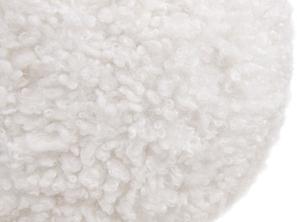 Ayla - Round Sphere Accent Ball Throw Pillow - Curly White