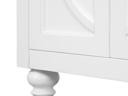 Bathroom Vanity With Ornate Elliptical Motif, Soft Close Hinges