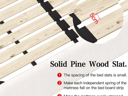 Upholstered Platform Bed With Special Shaped Headboard