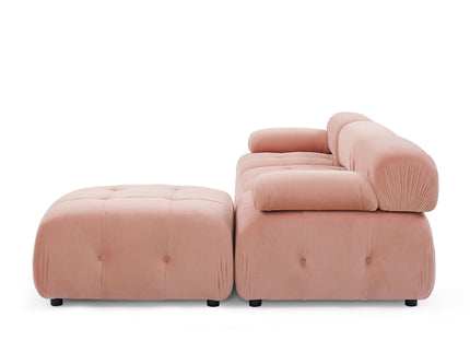 Modular Sectional Sofa, Button Tufted Design With Diy L-Shaped Layout, Reversible Ottoman