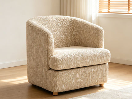 Arm Lounge Chair With Removable Seat Cushion - Light Brown