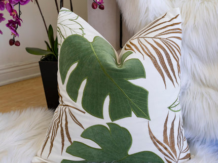 Autumn Vibes Leaf Accent Pillow