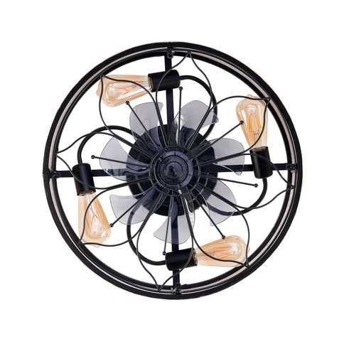 Lotus Bladeless Ceiling Fan With Remote Control For Living Room - Matte Black