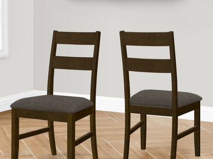 Dining Chair, Upholstered, Side, Dining Room, Transitional (Set of 2) - Brown