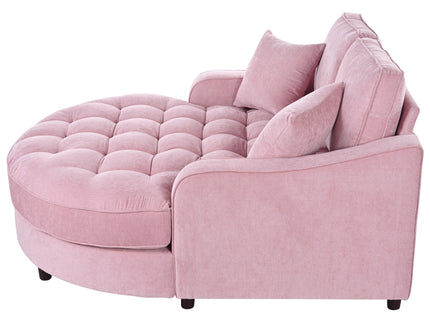 Modern Chaise Lounge Upholstered Sofa Couch With Tufted Seat And Detachable Pillows For Living Room