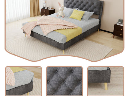 Upholstered Bed With Tufted Headboard