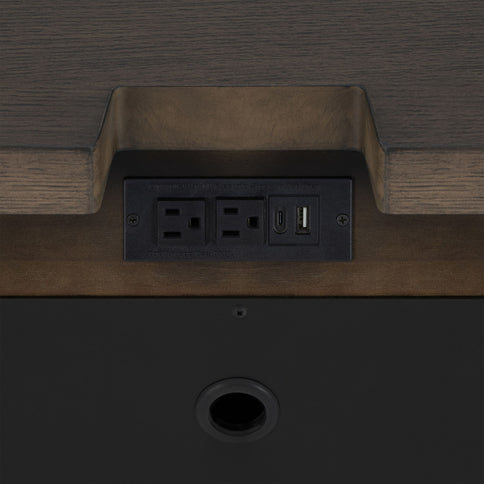 3 Drawer Nightstand With USB - Dark Oak