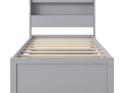 Platform Bed With LED Headboard, Charging Station, Trundle And 2 Drawers