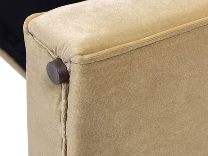 Mason - Arched Arm Bench With Bolster Pillows - Camel Brown Beige
