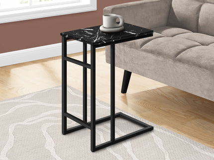 Accent Table, C - Shaped, Modern Design - Black
