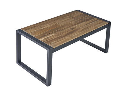 4 Piece Patio Furniture Set With Acacia Wood Table Top And Cushions