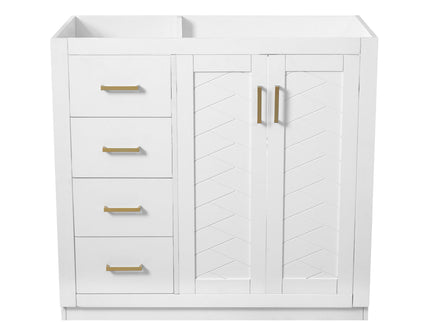 Retro Style Bathroom Vanity, 3 Drawers & Soft Closing Doors