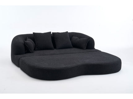 Foldable Sofa Bed, Boneless Couch Convertible Sleeper With 4 Pillows