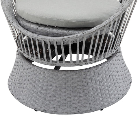 Modern Swivel Wicker Lounge Chair With Round Design