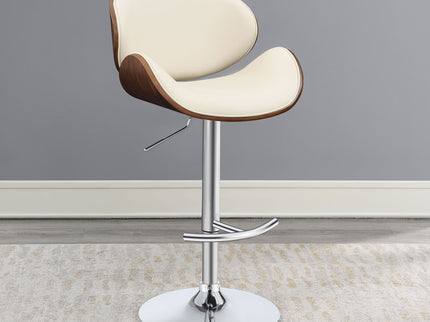Adjustable Bar Stool With Upholstery - Ivory