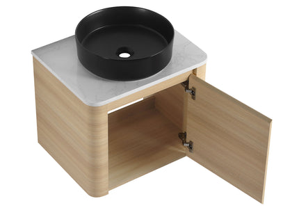 Mounted Bathroom Vanity With Art Sink & 2 Soft Close Doors