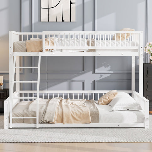 Bunk Bed With Ladder And Safety Guardrails