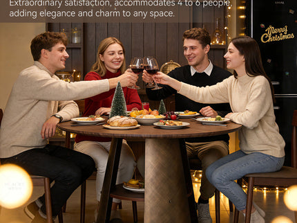 Round Dining Table - Reddish Brown / Walnut