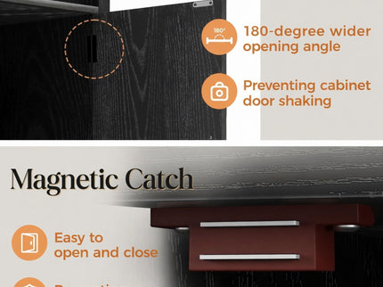 Farmhouse Nightstand, Charging Station & Storage