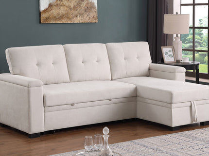 Lucca II - 84.5"W Reversible Sleeper Sectional Sofa with Storage Chaise