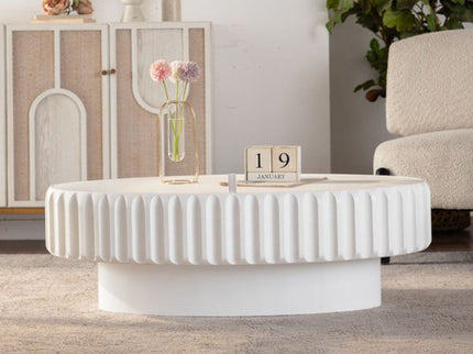 Fluted Storage Table With Lift Off Lid
