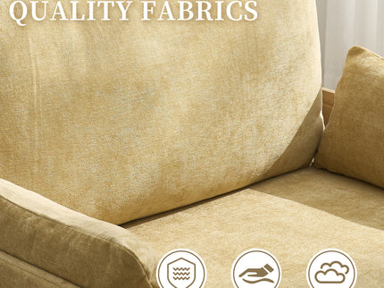 Mid Century Modern Foldable Sofa Bed, 3 In 1 Convertible Sleeper With 3 Pillows