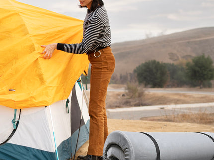 Memory Foam Camping Mattress With Water Resistant Zipper Cover - Gray